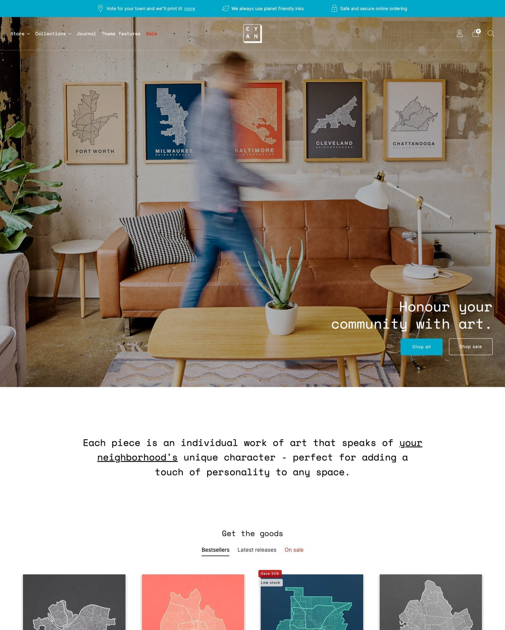 "Creative" 스타일의 Cyan 테마 데스크톱 미리보기
